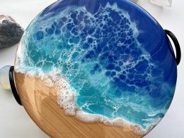 Ocean resin coasters set of four.