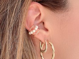 gold pearl earring cuff