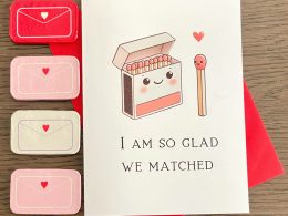 valentines day card glad we matched