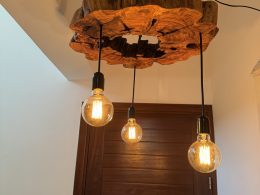Hanging Lights Olive Wood Live Edge