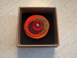 Bright Adjustable Felt Ring - Orange