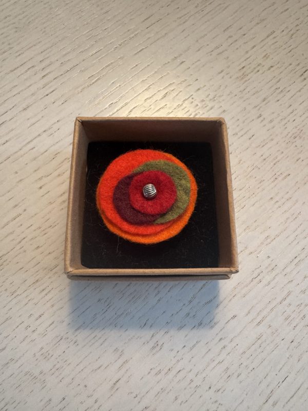 Bright Adjustable Felt Ring - Orange