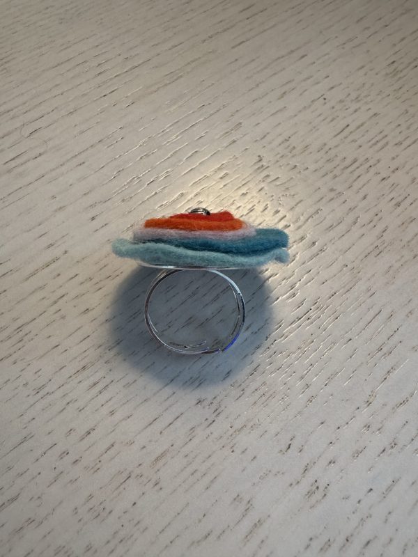 Bold Adjustable Felt Ring -Turquoise