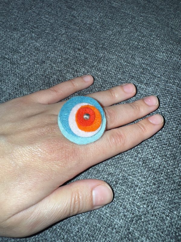 Bold Adjustable Felt Ring -Turquoise