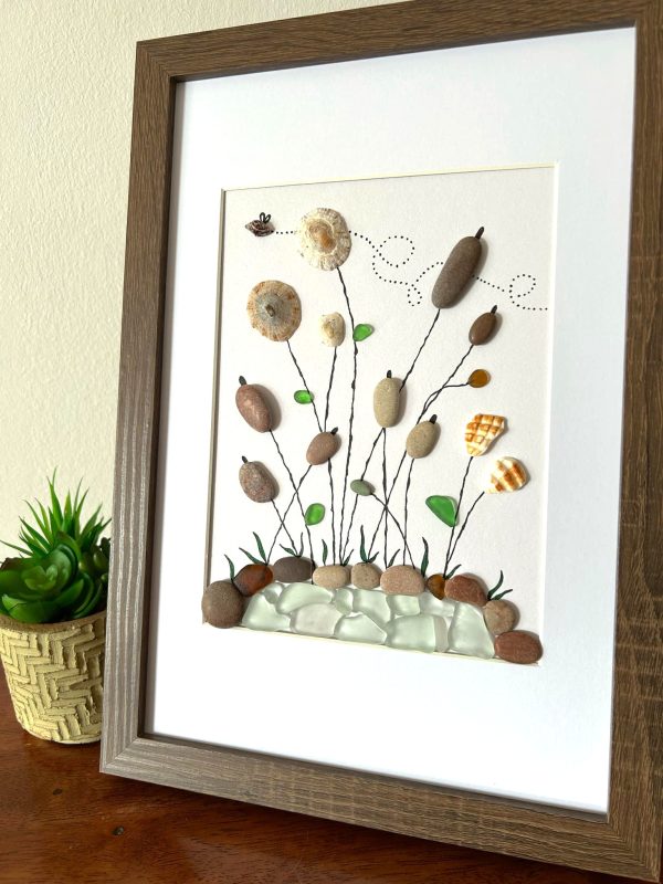 Seaglass and pebble art