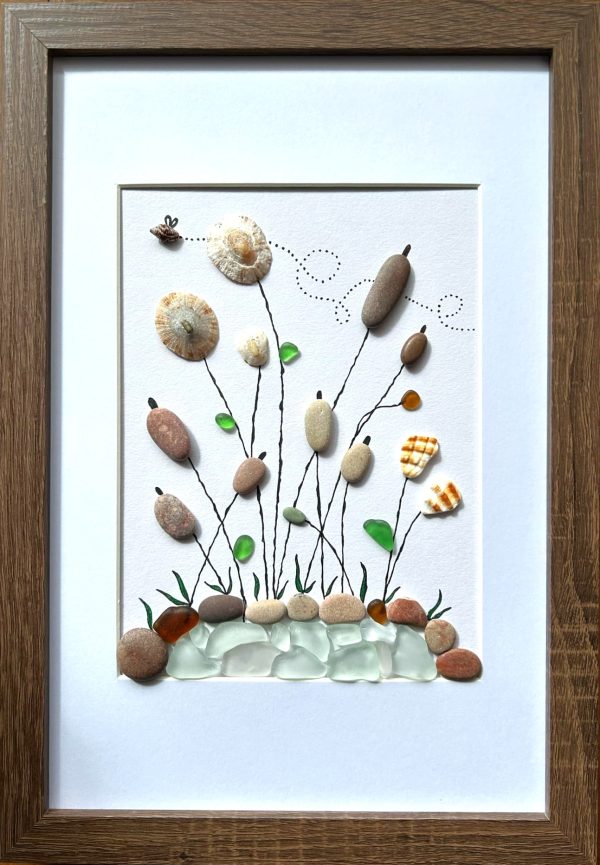Seaglass and pebble art