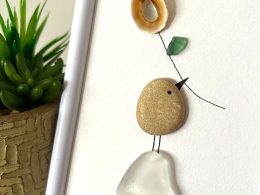 Seaglass and Pebble Handcrafted Minimalist Art