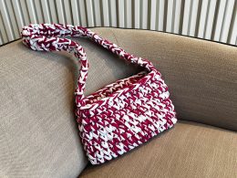 Raspberry white summer shoulder bag