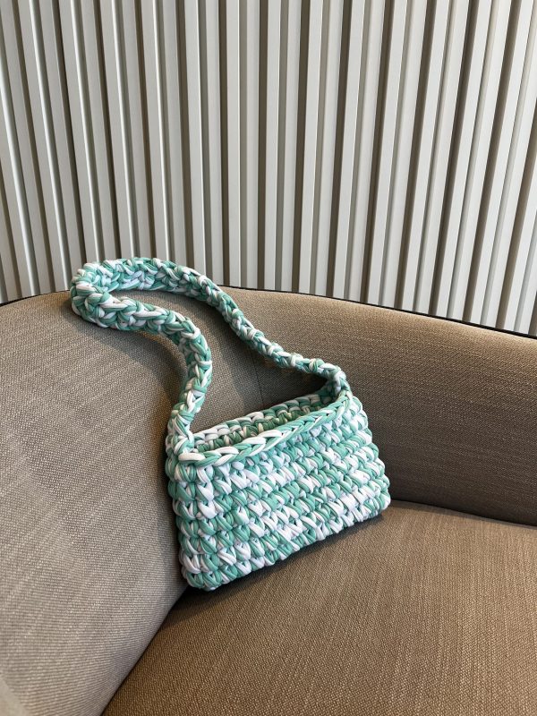 Minty white summer shoulder bag