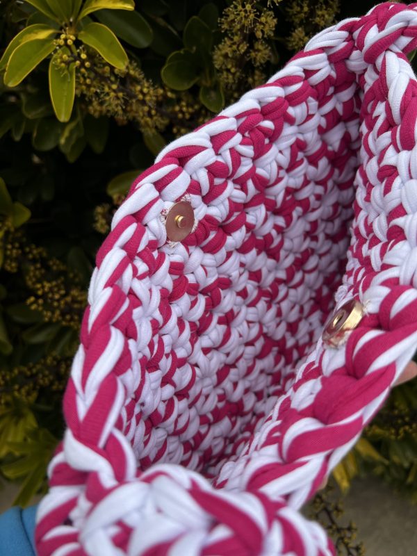 Raspberry white summer shoulder bag - Image 3