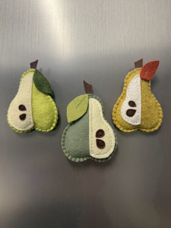 Adorable Felt Pear Magnets - 3 variations