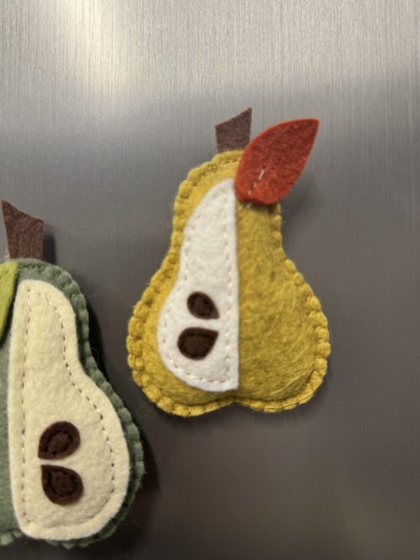 Adorable Felt Pear Magnets - 3 variations