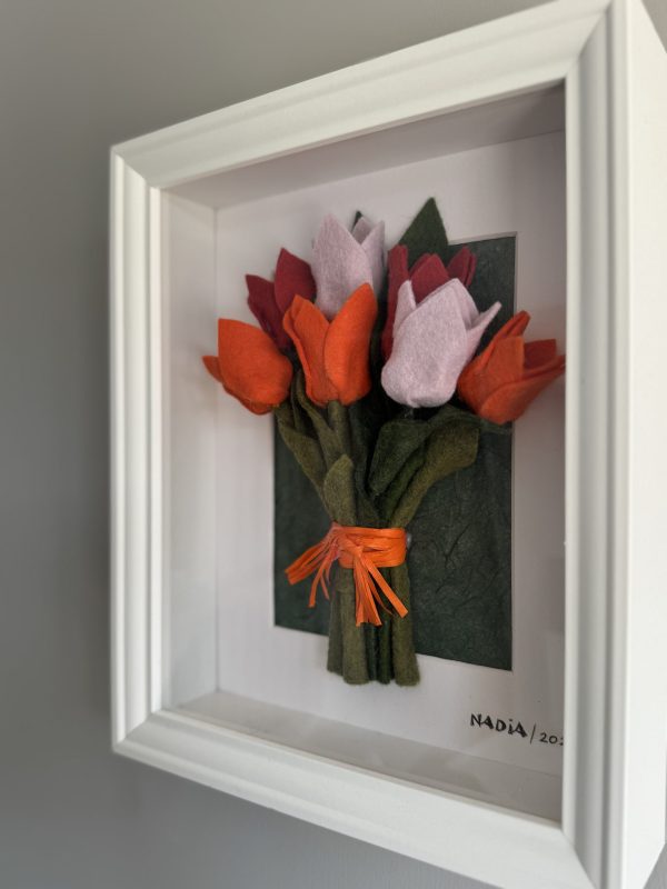 Framed Felt Tulip Bouquet