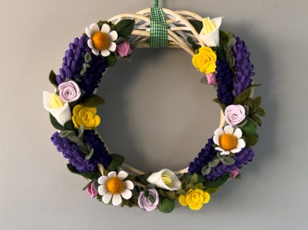 Delightful Felt Flower Wreath - 30cm