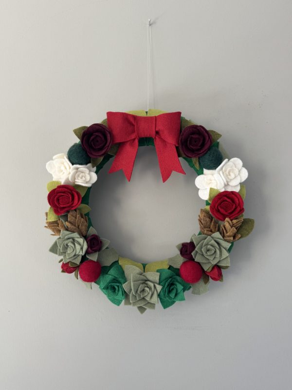 Festive Felt Winter Wreath-30cm