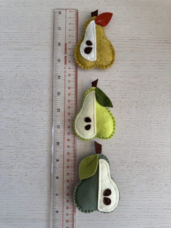 Adorable Felt Pear Magnets - 3 variations