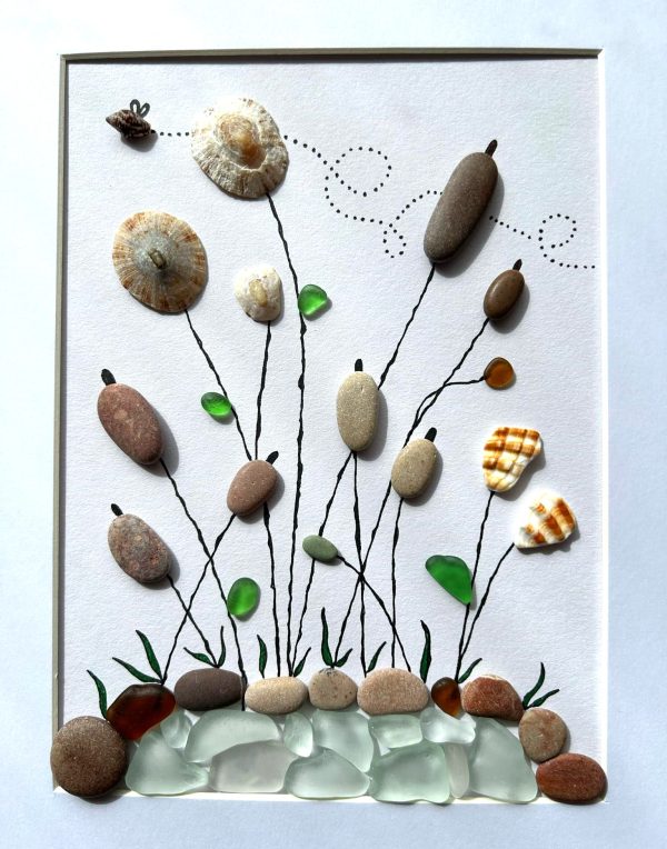 Seaglass and pebble art