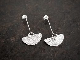 silver geometric earrings