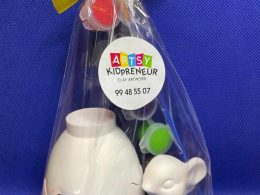 Ceramic Gypsum 3D Cracked Easter Egg and Bunny