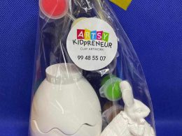 Ceramic Gypsum 3D Cracked Easter Egg and Male Bunny