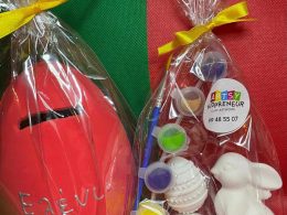 Clay Egg Shaped Smash Money Pot with Ceramic Gypsum Easter Bunny and Magnetic Eggs Set