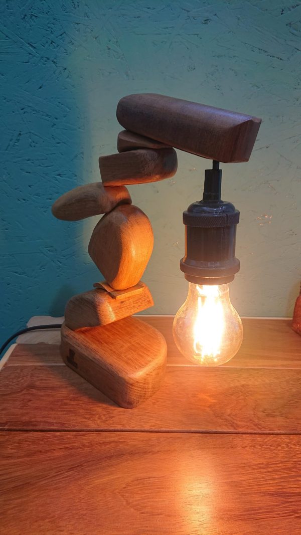 One of a kind table lamp that finds it's inspiration from the beautiful beach stone stacking art style - Image 7
