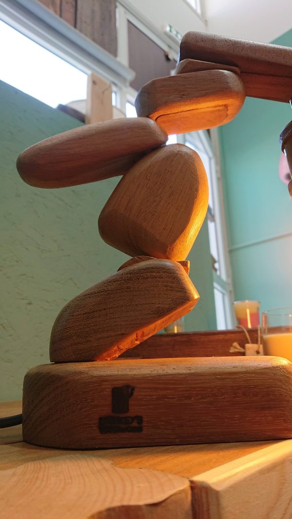 One of a kind table lamp that finds it's inspiration from the beautiful beach stone stacking art style - Image 8