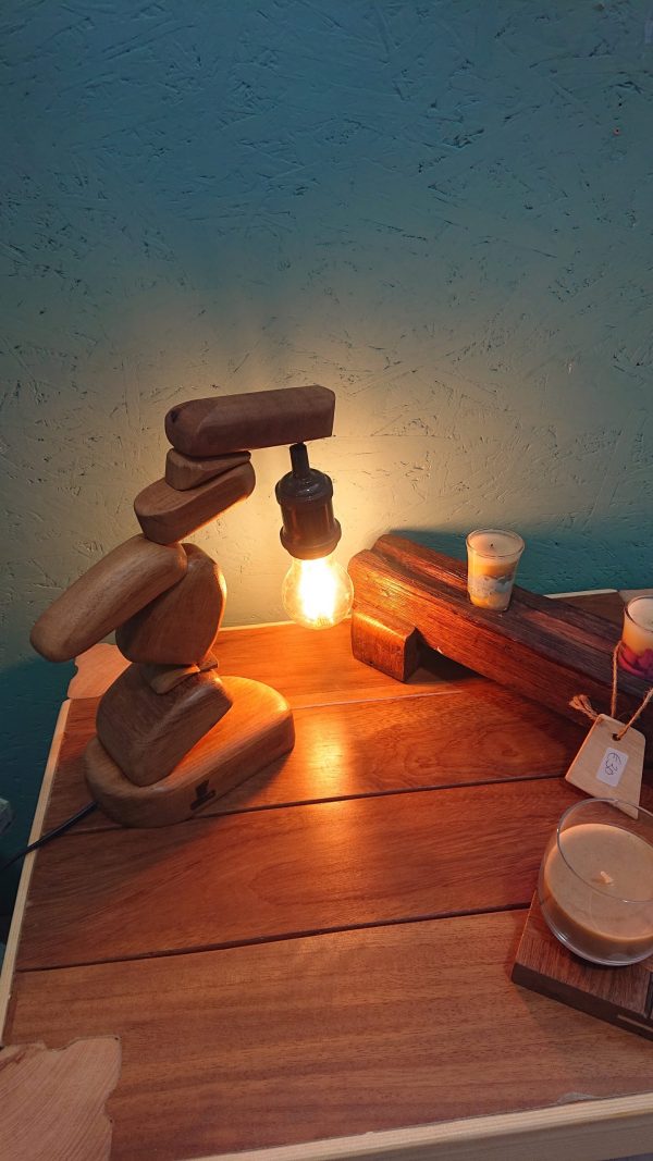 One of a kind table lamp that finds it's inspiration from the beautiful beach stone stacking art style - Image 13