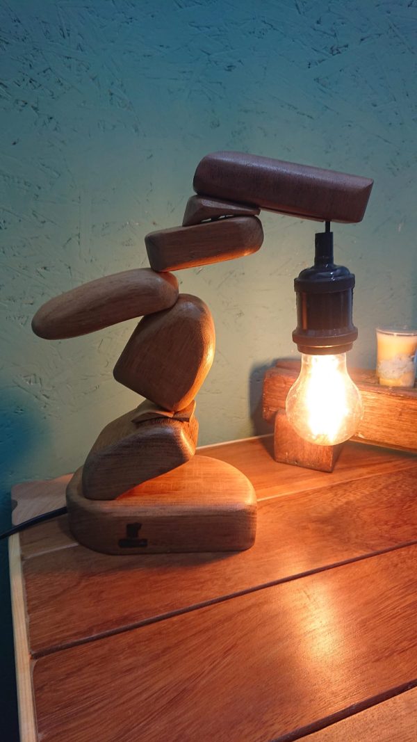 One of a kind table lamp that finds it's inspiration from the beautiful beach stone stacking art style - Image 16