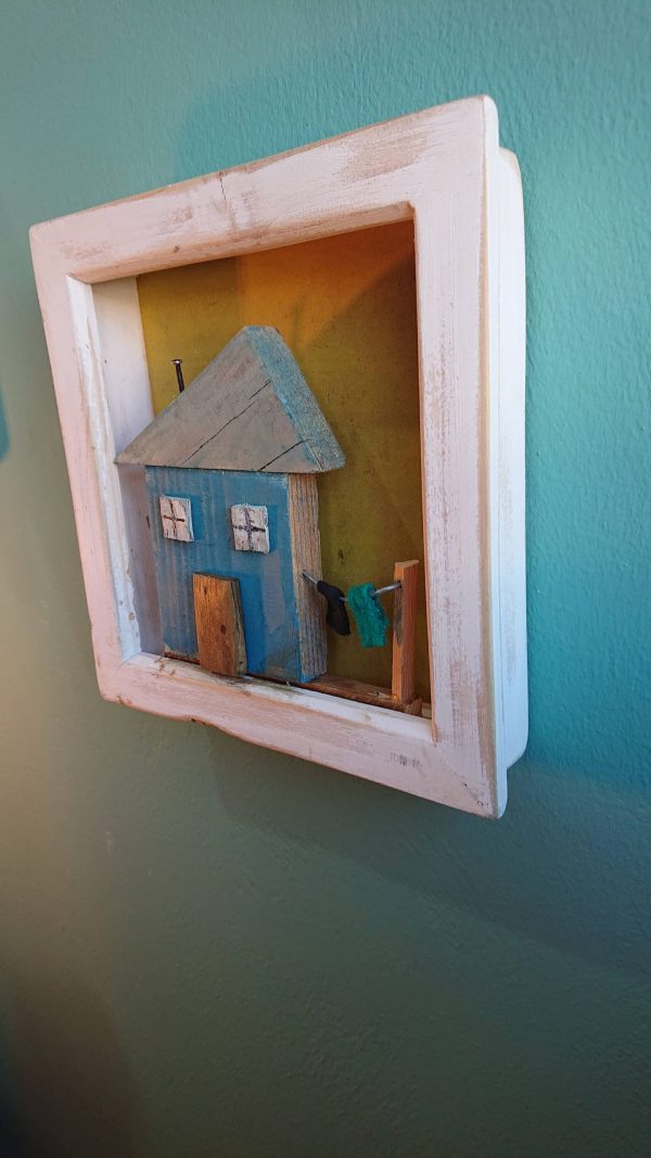 Framed old wood house art - Image 5