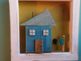Framed old wood house art