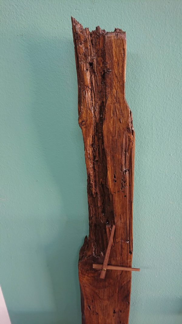 Natural, driftwood wall clock with shelf - Image 5