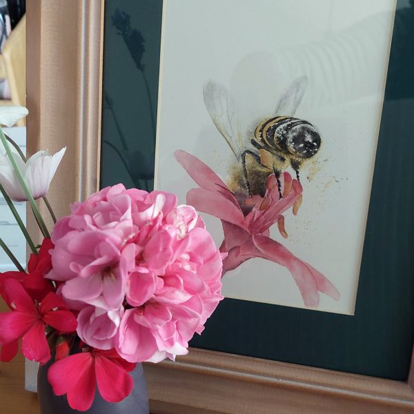 Honeybee and Flower Painting - Image 5