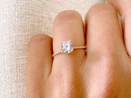 Gold-Filled Twist Band Ring Cubic Zirconia – Dainty Engagement or Travel Ring - M (US size 6.5 - EU size 52)