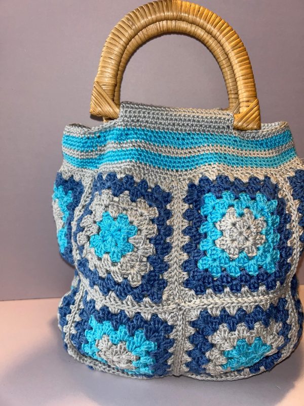 Blu & Grey Granny Square Bag - Image 4