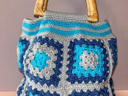 Blu & Grey Granny Square Bag