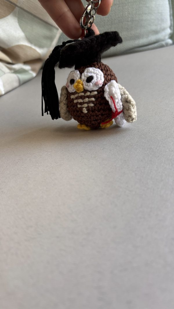 Sage – Handmade Crochet Mini Owl Graduation Keyring | The number 1 Graduation Gift! - Image 7