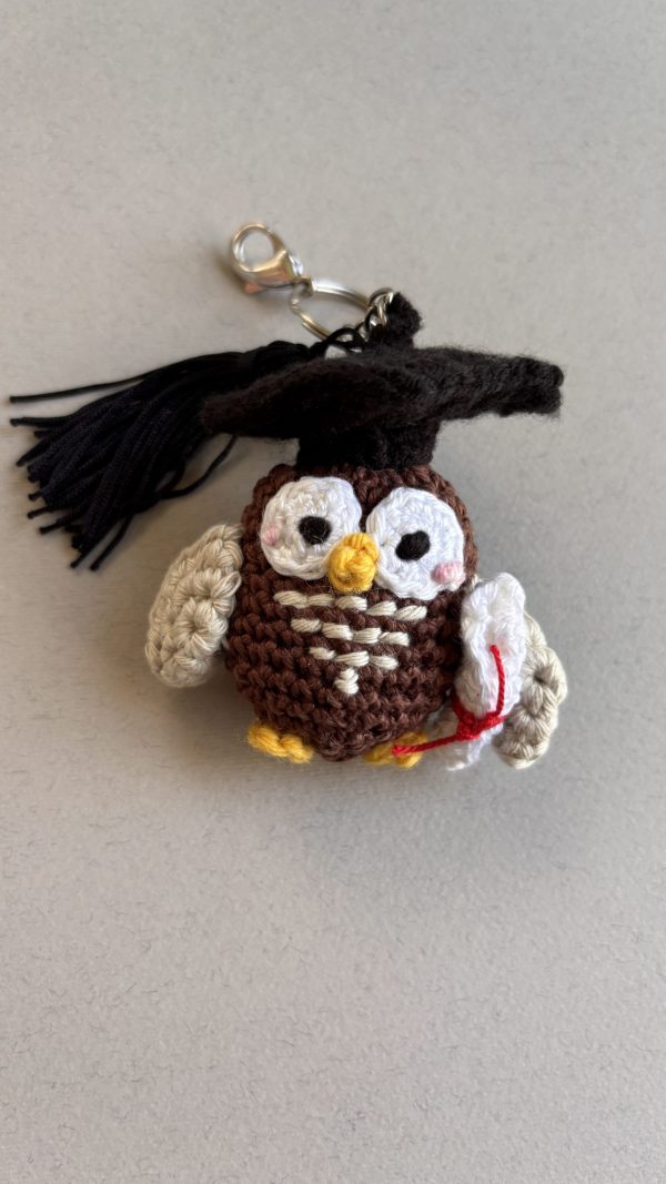 Sage – Handmade Crochet Mini Owl Graduation Keyring | The number 1 Graduation Gift! - Image 6