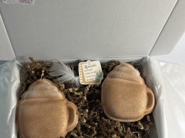 Box with two bath bombs