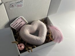 Box with bath bomb