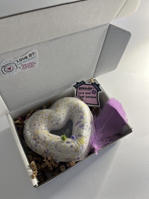 Box with bath bomb