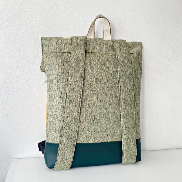 green with blue and mustard back