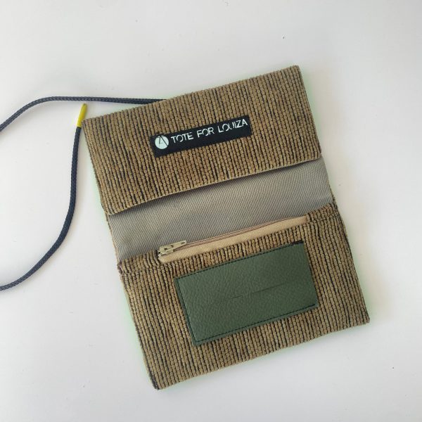 olive green tobacco pouch inside