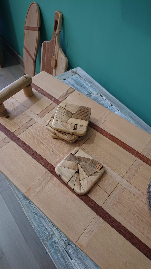 Set of 4 Handmade high-quality wood coasters - Image 6