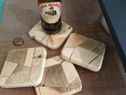Set of 4 Handmade high-quality wood coasters