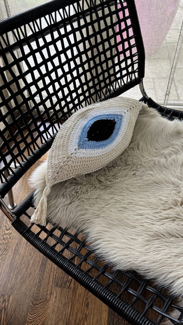 Evil Eye Tasseled Cushion - Image 8