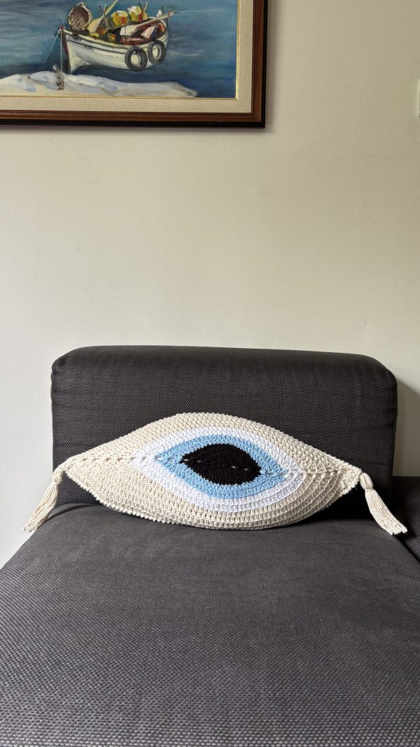 Evil Eye Tasseled Cushion - Image 6