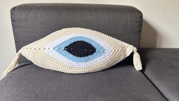 Evil Eye Tasseled Cushion - Image 4