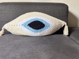 Evil Eye Tasseled Cushion