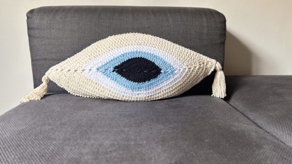 Evil Eye Tasseled Cushion